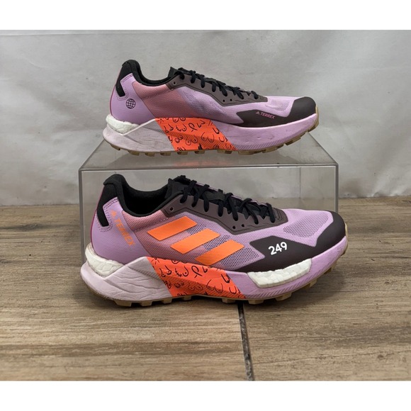 adidas Shoes - Adidas Terrex Agravic Flow 2.0 Running Shoes Lilac Orange Sneakers Size 7
